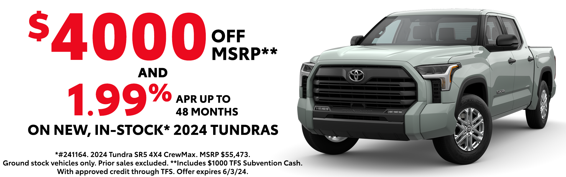 1.99% APR for 48 Months on New Tundras