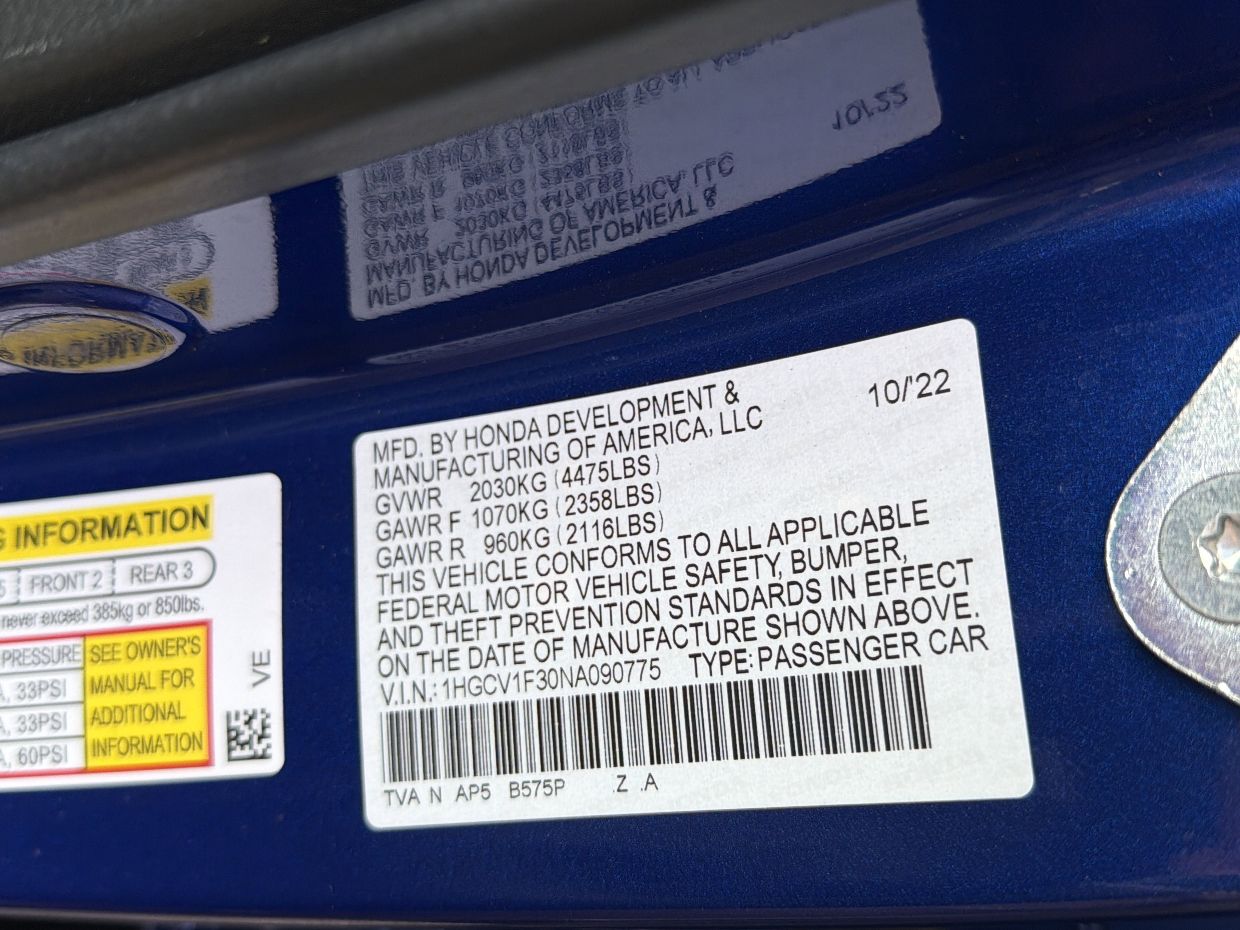 2022 Honda Accord Sedan Sport