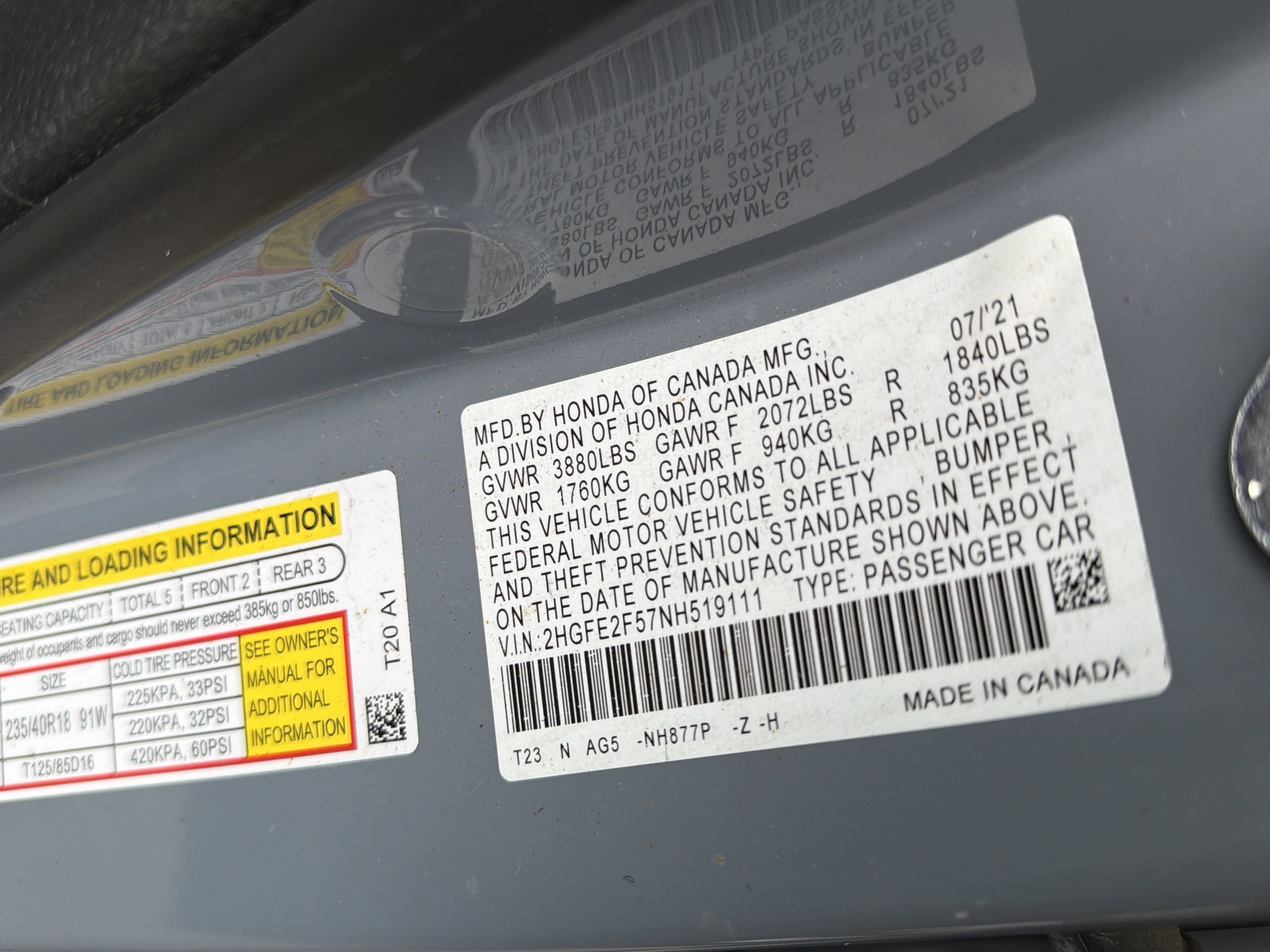 2022 Honda Civic Sedan Sport