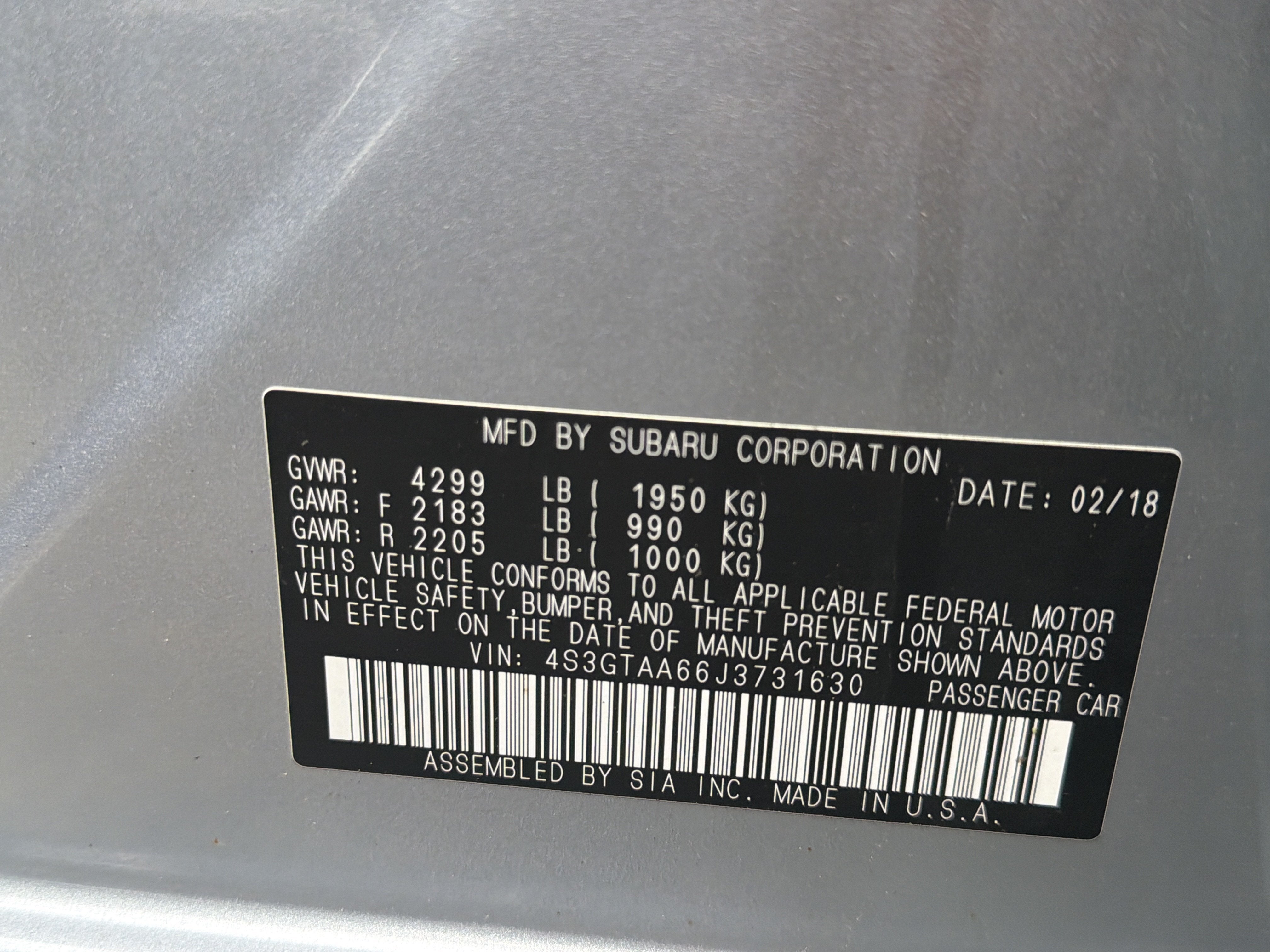 2018 Subaru Impreza 2.0i 5-door CVT