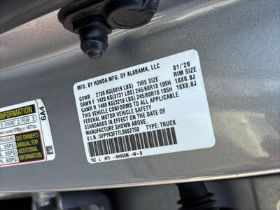 2020 Honda Ridgeline RTL-E