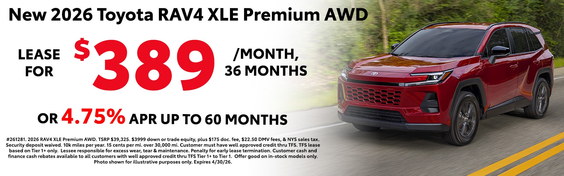 New 2026 Toyota RAV4 XLE Premium AWD