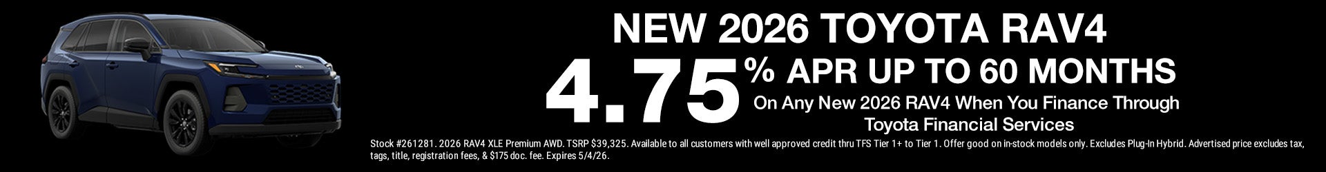 New 2026 Rav4 Special APR