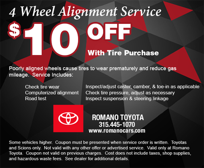 $10 Off Any 4 Wheel Alignment with Tire Purchase